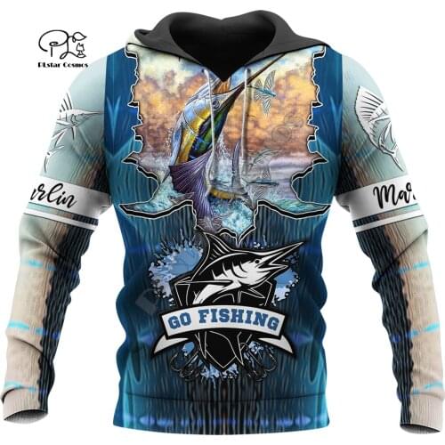 PLstar Cosmos Animal MaHi Marlin Fishing Fisher Tattoo Tracksuit NewFashion Streetwear Harajuku Men/Women 3Dprint Zip Hoodies 15