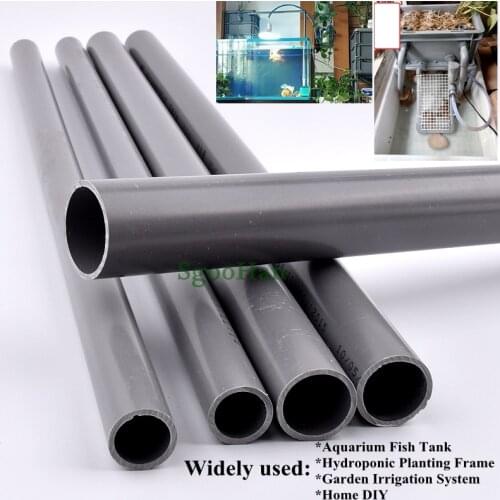 2PCS Length 49-50cm OD 20~110mm PVC Pipe Aquarium Tank Fittings Home Garden DIY Irrigation System PVC Tube Water Supply Pipe