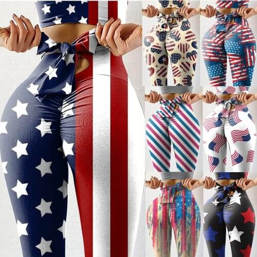 Bumps Style Leggings Put Hip Fold Elastic High Waist Legging Breathable Slim Pants indoor Sports Independence Day Outdoor Pant