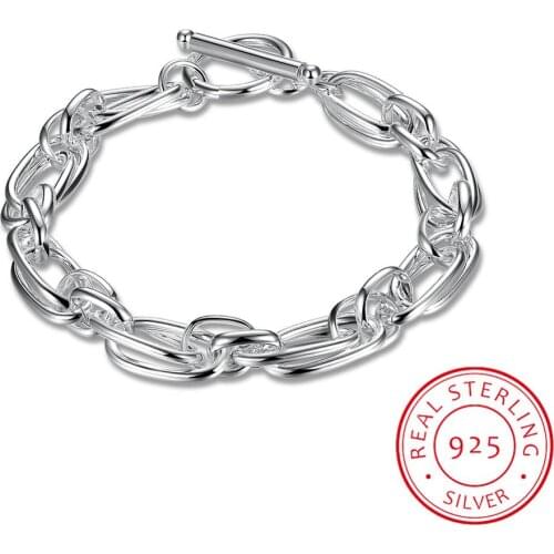 New Arrival Women Jewelry 925 Sterling Silver Bracelet Link Chain Bracelet Wholesale Gift