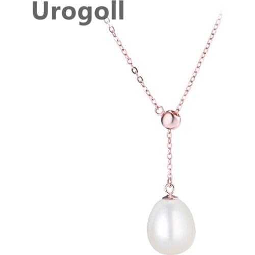 Silver Necklace Women Pure 925 Sterling Silver Necklace Drop-shaped Beaded Pendant Clavicle Chain Jewelry Accessory For Girl