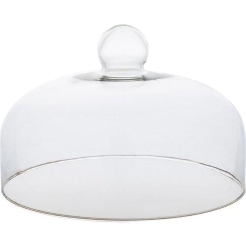 1Pcs Transparent Dust-proof Glass Cover Food Cake Durable Protective (Diameter 18CM, High 14CM, Foam Pack A50