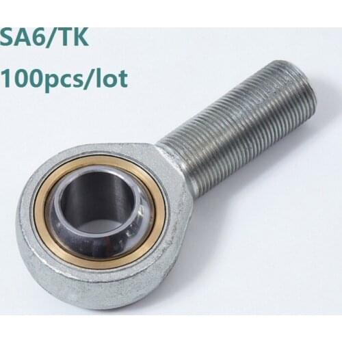 100pcs/lot SA6/TK (d=6mm) Rod End Joint Bearing Outer male Internal Thread Metric Female Right /Left Hand Fish Eye