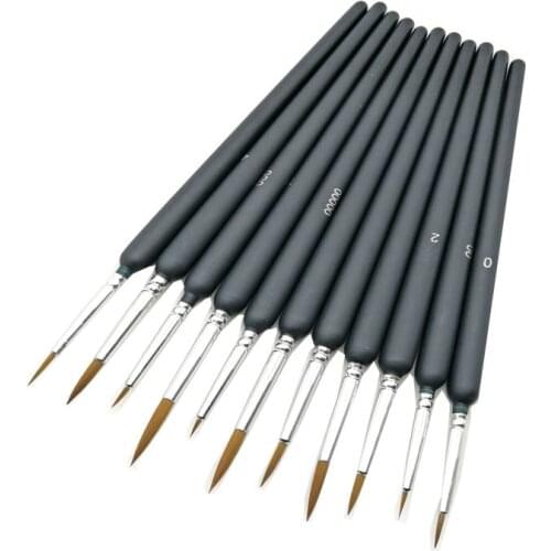 11 Pcs/Lot Paintbrushes Artist Fine Nylon Hair Paint Brush Set for Watercolor Acrylic Oil Painting Brushes Drawing Art Supplie