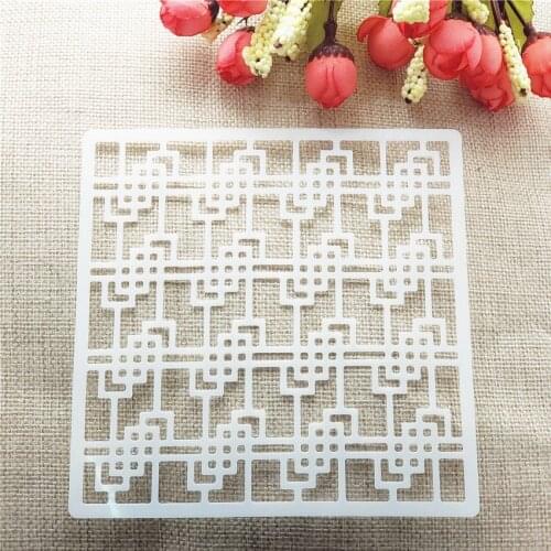 13*14CM Pattern Cloth Shield DIY Cake Scrapbook Stencils Hollow Embellishments Printing Lace Ruler Valentines Day