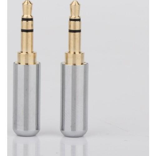2pcs 24K Gold plated 3.5mm Stereo 3 Pole Headphone Jack Audio Solders Video Connectors