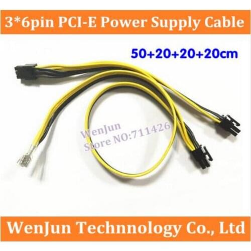 20PCS Hot Sale PCI-E Video Card 6Pin Power Supply Cable 3*6P Power cable For DELL 1950 2950 PE1950 PE2950 PSU BTC Miner Machine