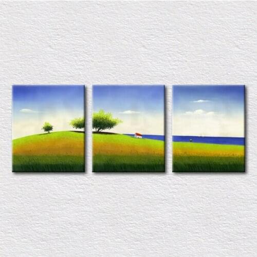 3pcs canvas prints Impressionism landscape painting wall picture for bedroom
