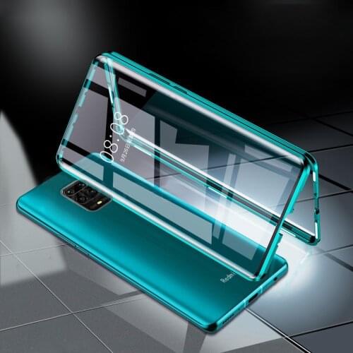 360 Magnetic Tempered Glass Cases For Redmi Note 10 Pro Cases Shockproof Metal Frame Cover For Xiaomi Redmi Note 9S 8 Pro Shell