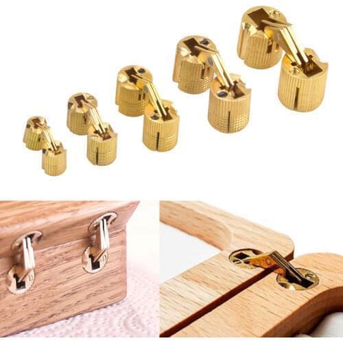 8-18mm Copper Barrel Hinges Concealed Cabinet Cylindrical Hidden Invisible Brass Door Hinges Mount For Furniture Hardware