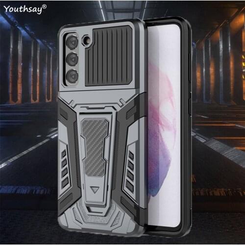 For Samsung Galaxy S21 Case Silicone Protective Holder Funda Chariot Armor Bracket For Samsung S21 Cover Case Samsung Galaxy S21