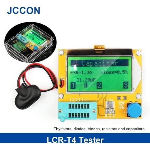 LCR-T4 ESR Digital Transistor Tester Diode Triode Capacitance ESR Meter LCR 12864 LCD Screen SCR Mega328