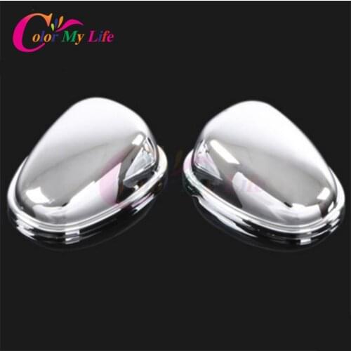 Color My Life Chrome Car Water Spray Wiper Nozzle Cover Decorative Sequins Sticker for Peugeot 208 2008 2014 2015 2016 2017