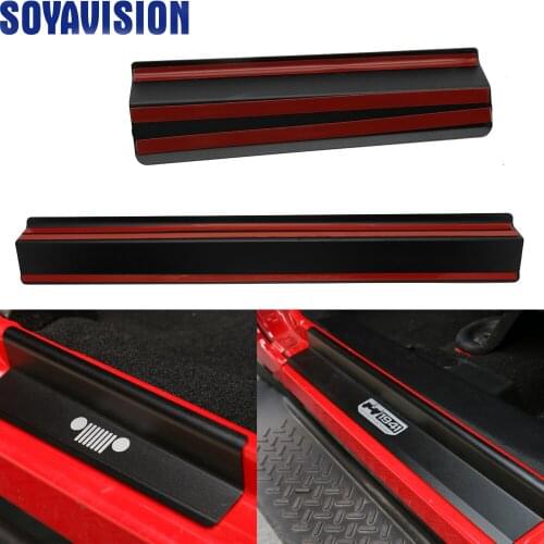 For Jeep Wrangler Door Sill Guards 2/4-Door Plastic 4 Door Sill Entry Guards Sill Plate Protectors for Jeep JK Parts