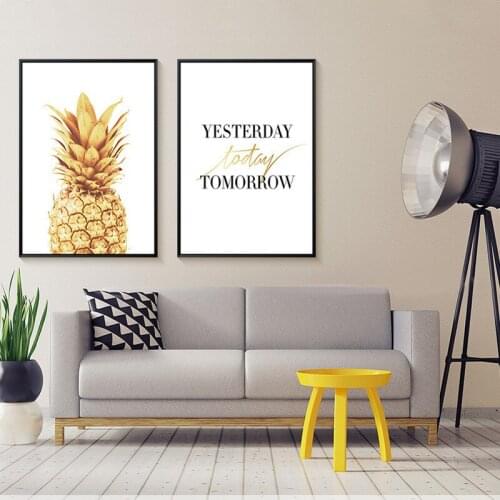 HAOCHU Pineapple Maxim Painting Nordic Backdrop Decor Wall Art Picture Poster Canvas Office Sitting Study Room Corridor Supplies