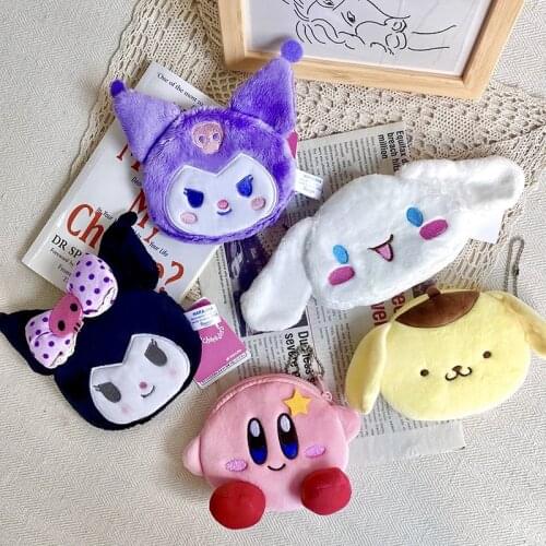 Hobbies Stuffed Animals Plush Kirby Cartoon Pendant Key Coin Purse Kuromi Creativity Schoolbag Pendant Toys for Children Gift