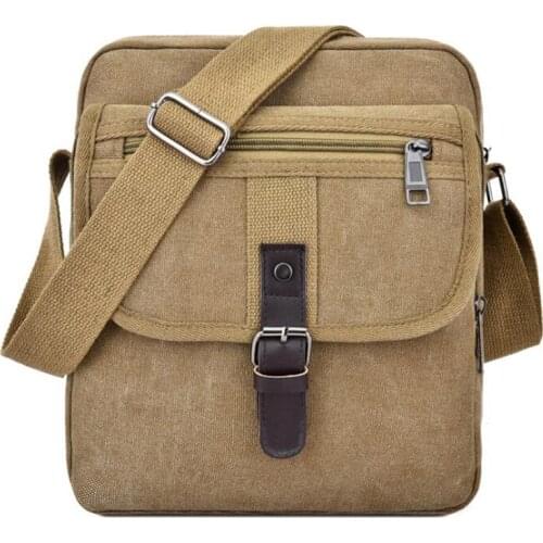 Canvas Messenger Bag Small Crossbody Bag Casual Travel Working Tools Bag Shoulder Bag Hold Phone Handset Anti Theft