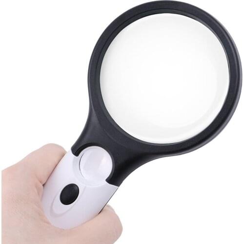 Diamond Painting Tool Magnifier LED Light Paint By Numbers Tools 3X 45X 3 LED Light Handheld Magnifier Reading Map Newspaper