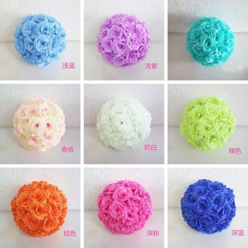 8" 20cm Artificial Roses Silk Flower Kissing Balls Wedding Bouquet Centerpiece Pomander Flower Balls Birthday Party Decoration