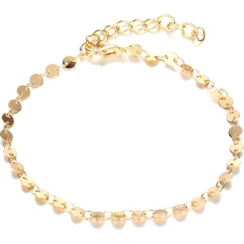Classic Women Anklet Bracelet Foot Jewelry Gold Color Chain Simple Brand Design Jewelry Fashion Bracelet For Girl Gift