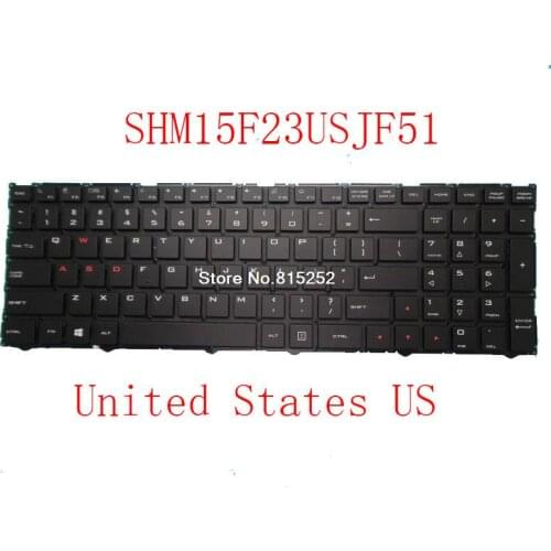 Laptop Keyboard For Shuttle SHM15F23USJF51 82R-15B030-4015 15F2JF510USL-B United States US New Black No Backlit film