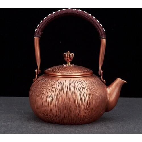 Creative household pure copper kettle Japanese big copper kettle antique pure copper handmade copper kettle tea set