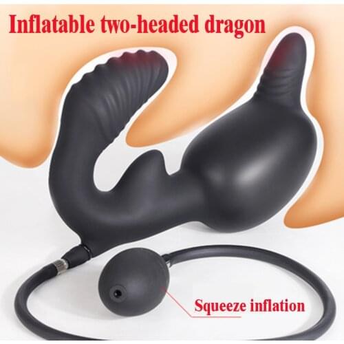 Inflatable Butt Plug Huge Anal Plug Built-in keel Women Vaginal Anal Dilator Expandable Silicone Men Prostate Massager Sex Toys