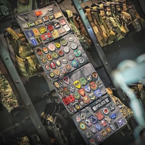 4 Pages PVC Embroidery Patch Tactical Storage Poster Cloth Paste Loop Nylon Wall Hanging Background Badge DIY Finishing Display