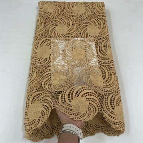 Latest African Silk Milk Lace Fabric 2020 High Quality Nigerian Hot Water Soluble Lace Fabric With Embroidered Flowers r17-80
