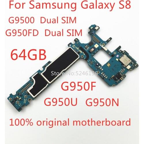 1pcs Apply to For Samsung Galaxy S8 G9500 G950FD G950F G950U G950N 64GB original unlocked motherboard Replacement