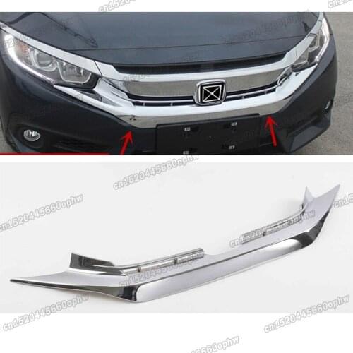 Lsrtw2017 carbon fiber abs car front grill net trims for honda civic 2016 2017 2018 2019 2020 10th decoration chrome accessories