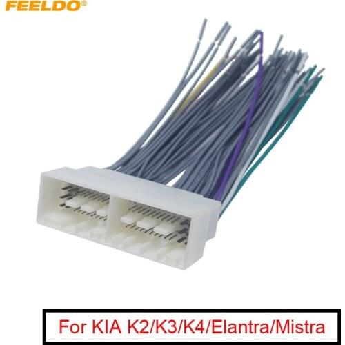 FEELDO 5Pcs Car Stereo 35+38Pin Male Plug Wire Harness Adapter For KIA K2/K3/K4/Elantra/Mistra/Tucson CD Radio Connector