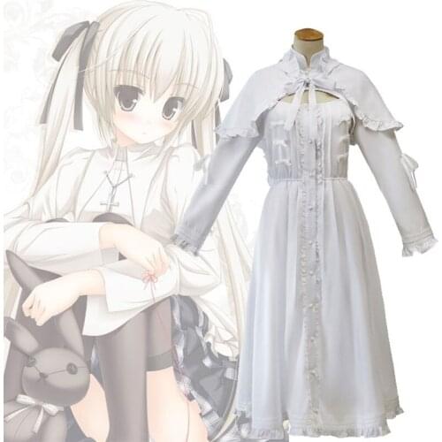 Fate Of The Sky Kasuga Wild Dome Rabbit Ear Dress Cosplay Womens Clothing Anime Game Perform White Dresses Female Costume