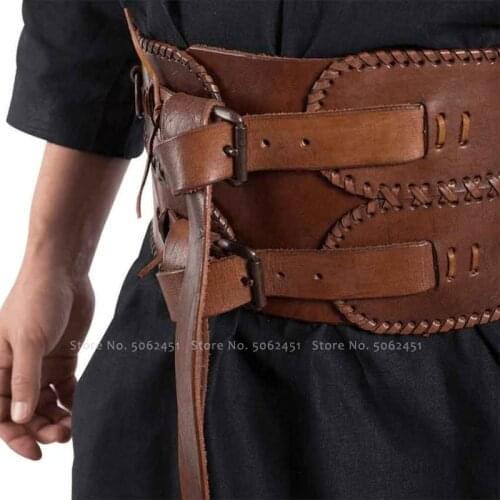 Medieval Retro Men Women Steam Punk PU Leather Sashes Belt Prince Knight Soldier Warrior Waistband Party Cosplay Costume Props