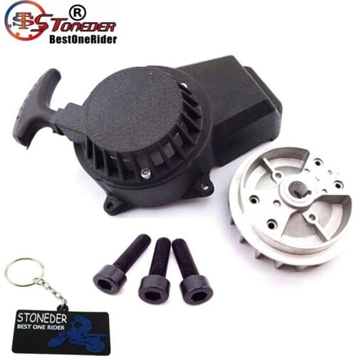 STONEDER Black Alloy Pull Start Starter Flywheel Screws For 2 Stroke 47cc 49cc Engine Mini Scooter Kids Pit Dirt Bike Quad ATV