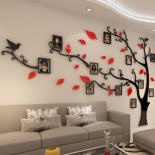 Family Photo Wall Sticker Home Decorations Wall Stricker Tree Picture Frame Living Background Wall Room TV Acrylic 3D Decals
