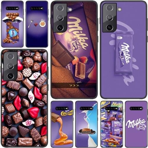 Silicone Cover Chocolate Milk Milka For Samsung Galaxy S21 S20 FE Ultra S10 S10e Lite S9 S8 S7 S6 Edge Plus Phone Case