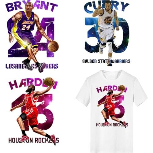 Iron on Space Letter Basketball Patch for Clothing DIY T-shirt Applique Ironing Washable Thermo Stickers Stripes on Clothes