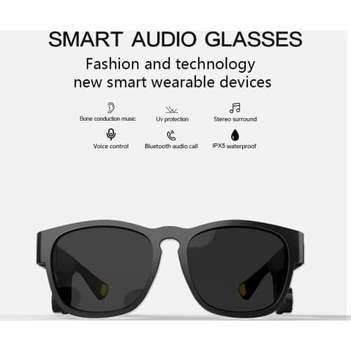 Smart audio glasses Wireless bluetooth headphones Bone conduction earphones HD Mic Music Glasses Outdoor Cycling Sunglasses