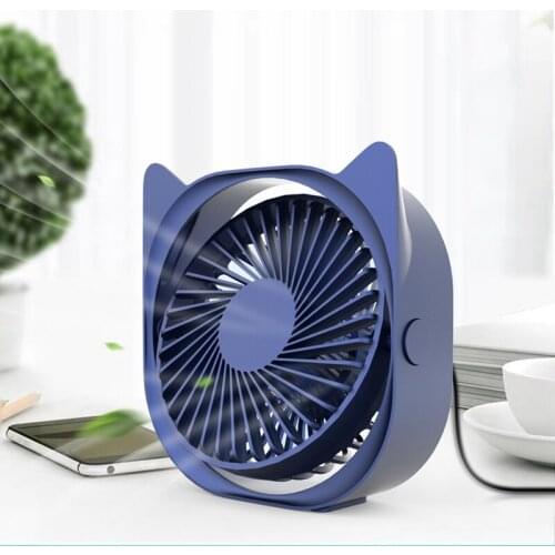 USB Desk Fan Portable Quiet Mini Fan 360° Up and Down Three-Speed Wind Cooling Fan for Home Office