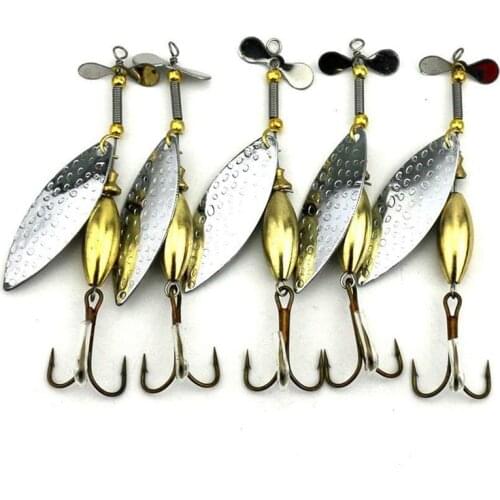 Quality Lot 5 Sinking Spinner Spoon Bait Fishing Lure Artificial Hard Bait for Trout Bass Pike Fishing Tackle Equipment 15g/9.8c