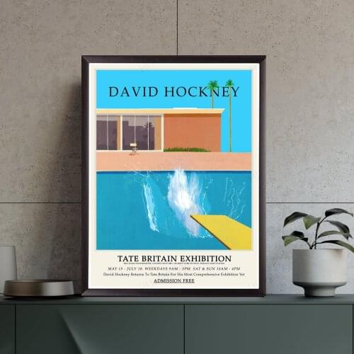 David Hockney Exhibition Poster - Supreme Quality Print - A Bigger Splash - Wall Art Decor - Multiple Sizes