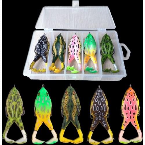 WALK FISH 1 Set 9cm 13.7g Silicone Wobblers Frog Ice Fishing Lures Softbait Double Propeller Jigging Frog Lure Jig Bait Topwater