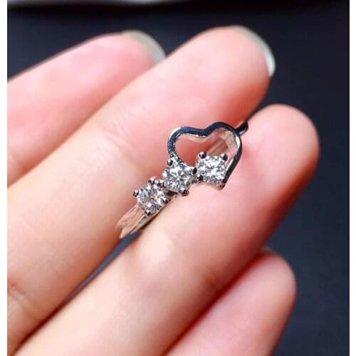 2020 newest heart style crackling moissanite ring for women jewelry engagement ring for wedding 925 silver birthday date gift