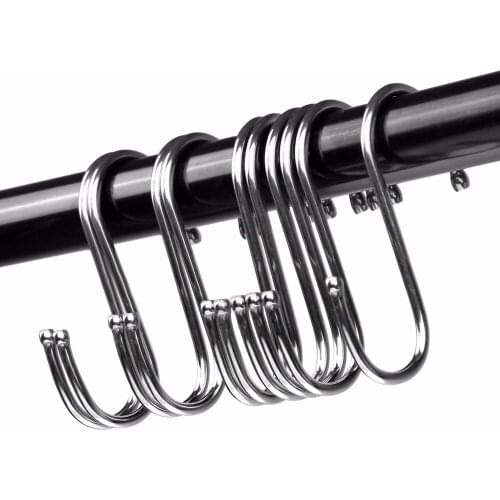 1/10Pc Stainless Steel Practical Hooks S Shape Kitchen Railing S Hanger Hook Clasp Holder Hooks For Hanging Clothes Handbag Hook