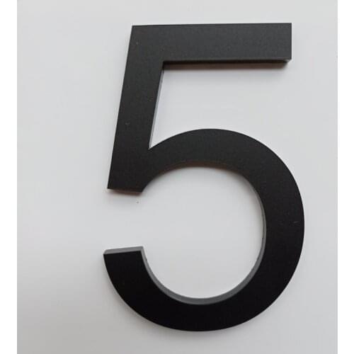 10cm Modern House Number Door Home Address Mailbox Numbers for House Number Digital Door Outdoor Sign 4 Inch. #5 Matte Black