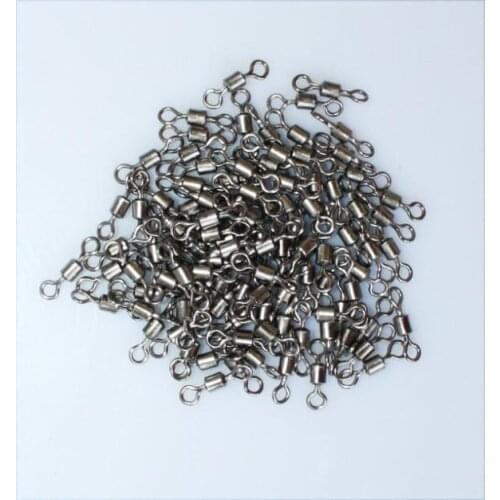 100PCS Fishing Swivel Sizes Solid Connector Ball Bearing Snap Fishing Swivels Rolling Stainless Steel Beads 7# 11mm 22kg