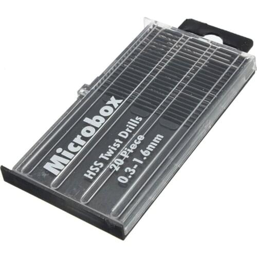 20pcs HSS Twist Drill Bits 0.3-1.6mm Microbox