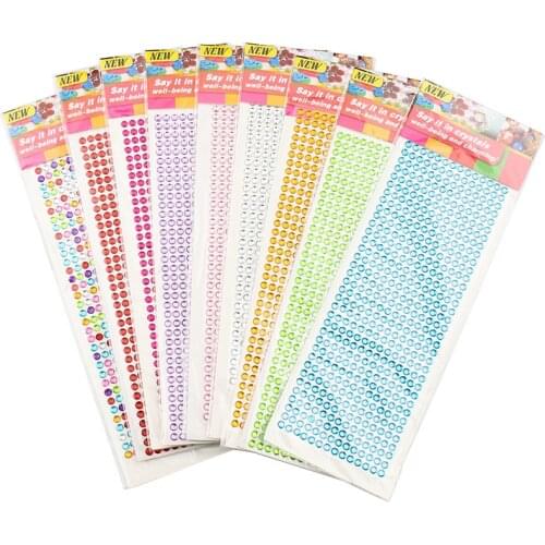 504pcs 6mm Self Adhesive Acrylic Rhinestone for Phone PC Car Decal Styling Accessories Art Diamond Scrapbooking Stickers