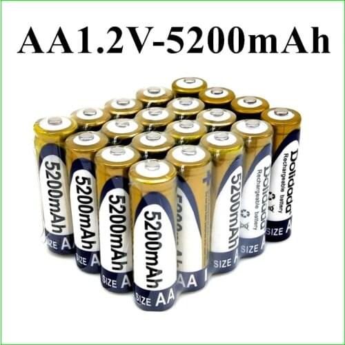 AA 5200 mAh rechargeable battery NI-MH 1.2V AA battery watches, mice, computers, toys in